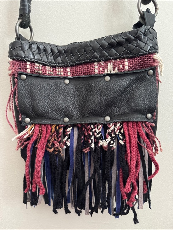 Free People Handbags - Free people small fringe crossbody bag purse festival concert boho leather